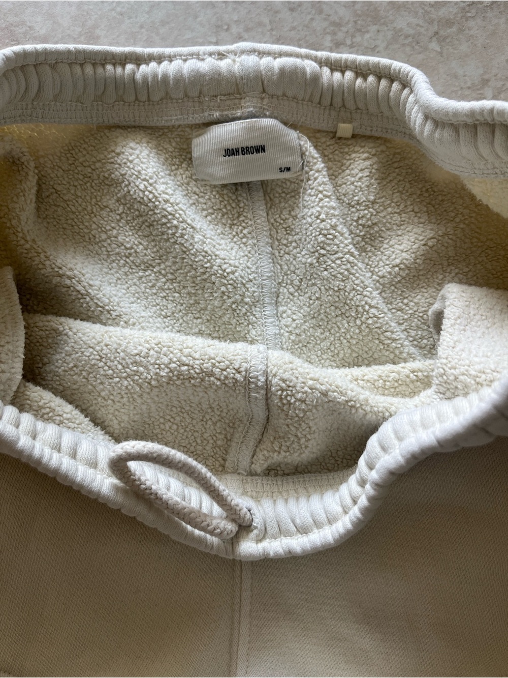 Joah Brown Cream Terry Lounge Shorts with Side Pocket - Picture 5 of 6
